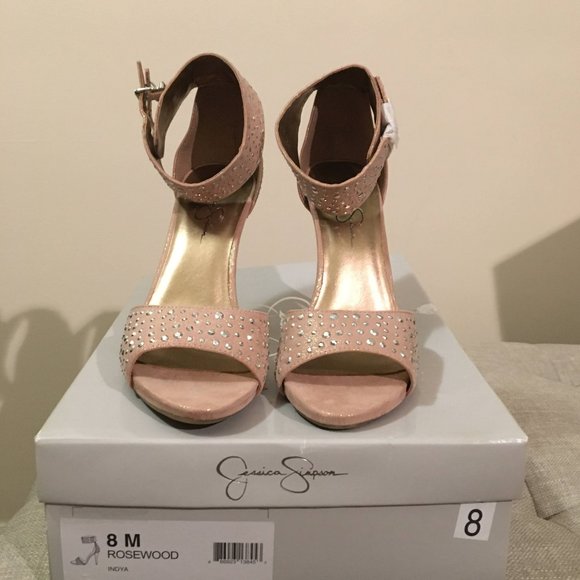 Jessica Simpson Shoes - CLEARANCE NWT Jessica Simpson Rhinestone Pink Heeled Sandals Size 8